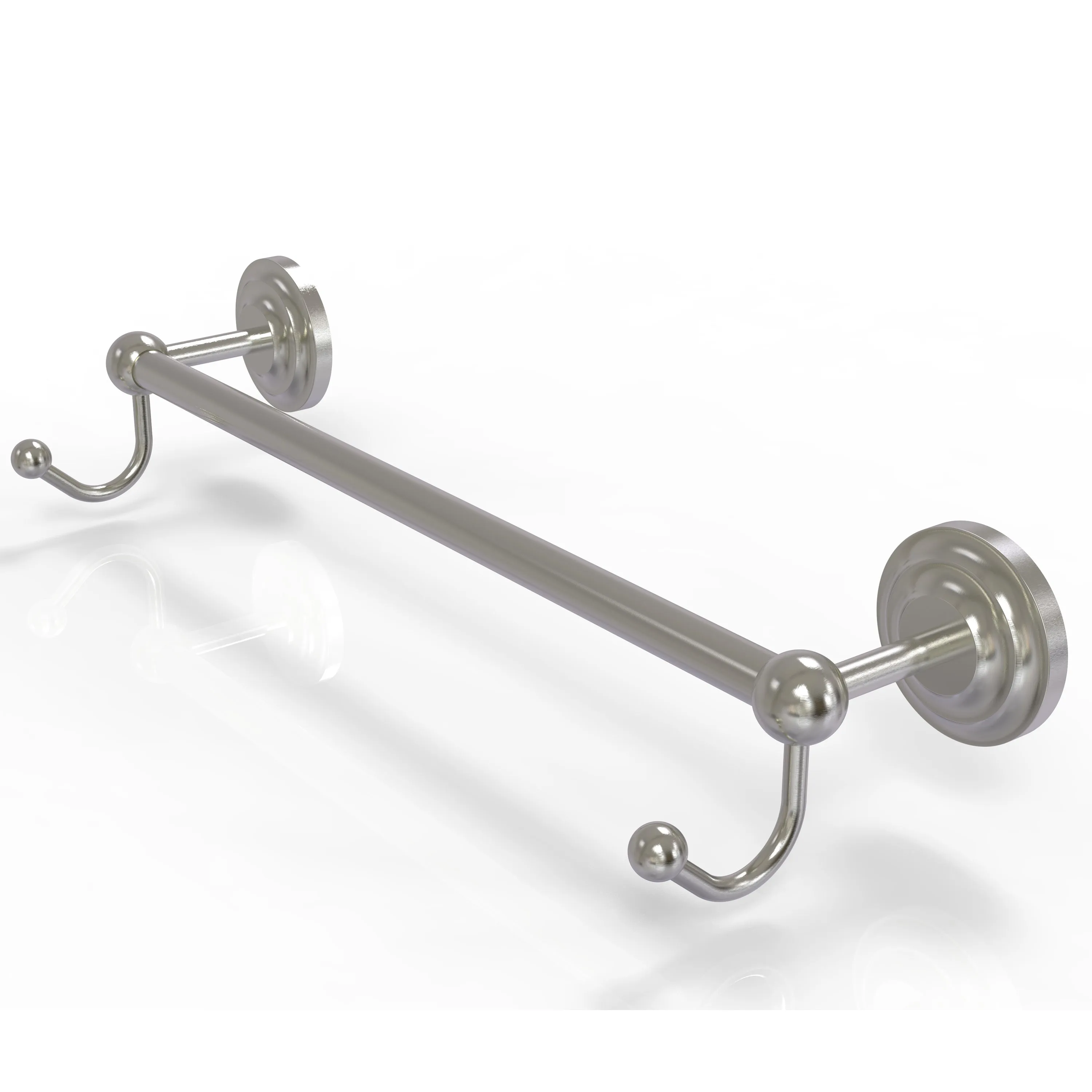 Allied Brass Prestige Que New Collection 24" Towel Bar with Integrated Hooks PQN-41-24-HK-ABR