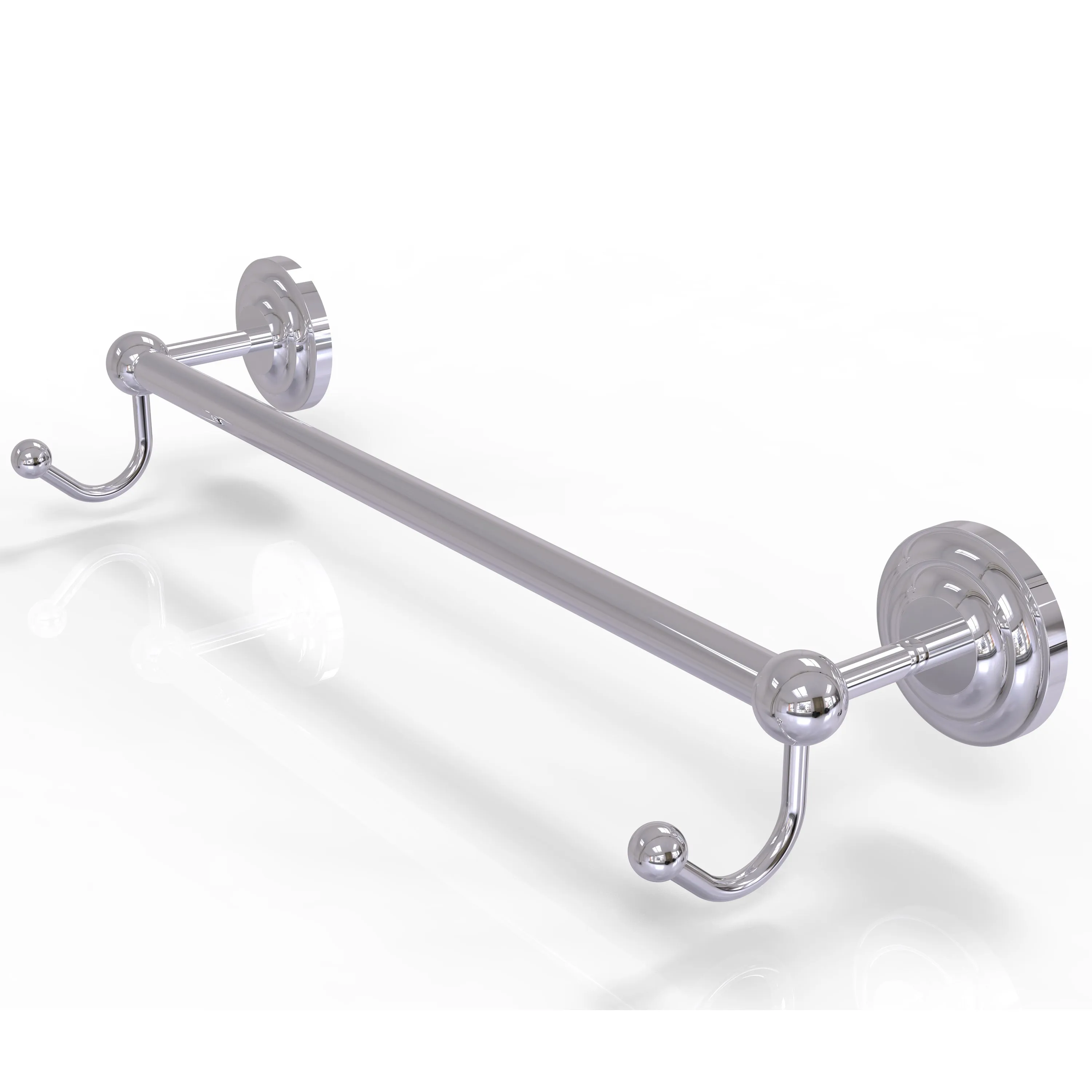 Allied Brass Prestige Que New Collection 24" Towel Bar with Integrated Hooks PQN-41-24-HK-ABR