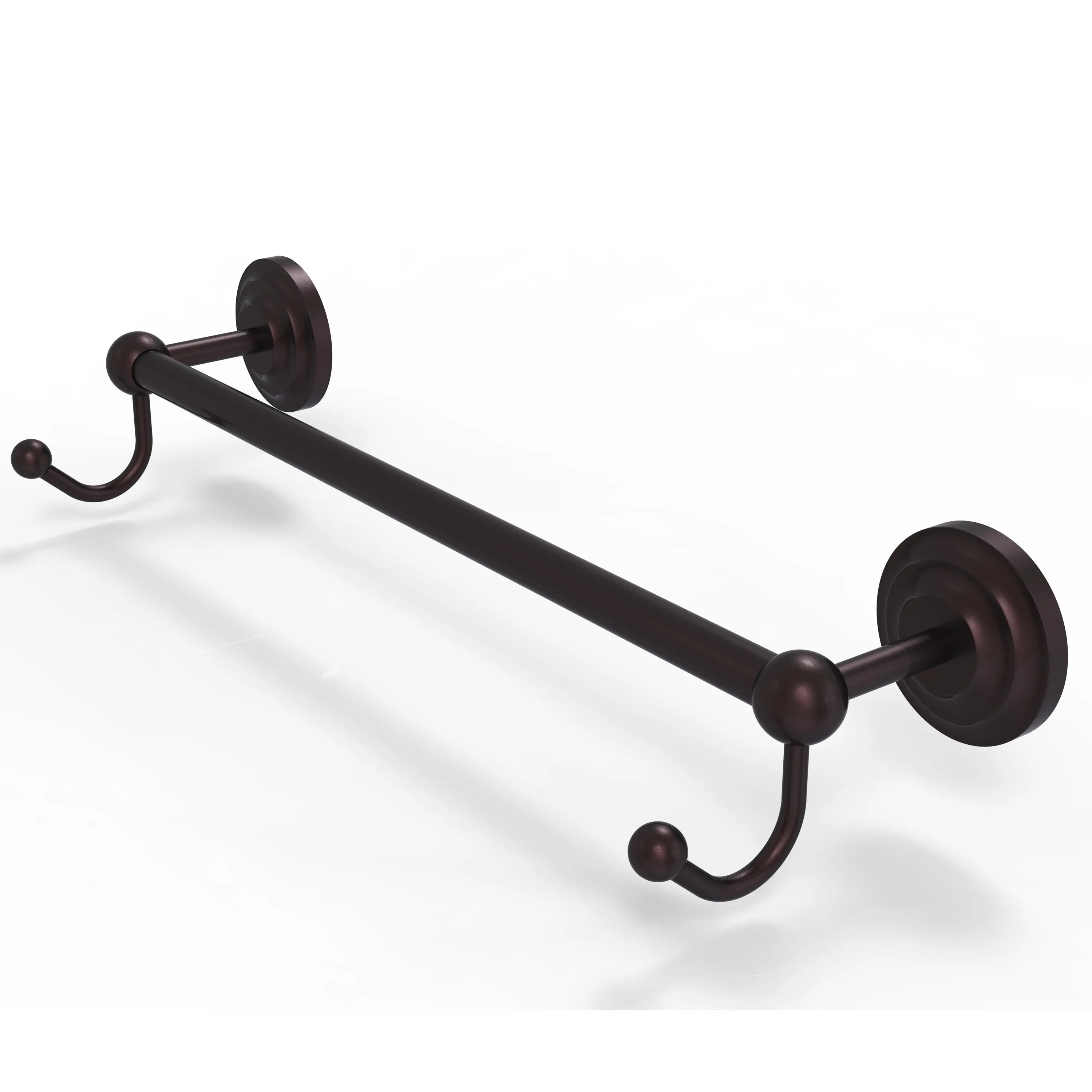 Allied Brass Prestige Que New Collection 24" Towel Bar with Integrated Hooks PQN-41-24-HK-ABR