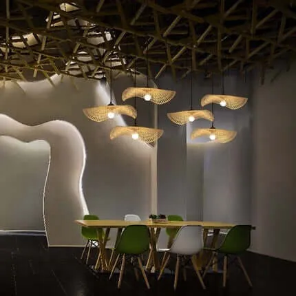 Bamboo Chandelier with Japanese Zen Art Style