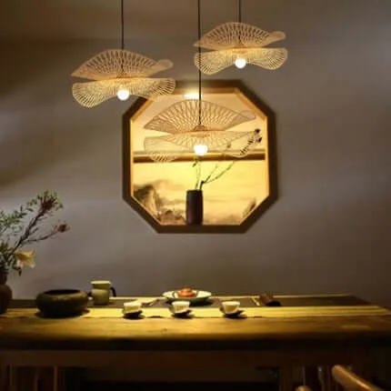 Bamboo Chandelier with Japanese Zen Art Style