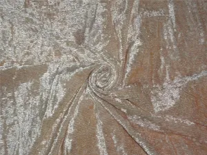 Beige Devore Burnout Velvet Stripes fabric 44" wide [6458]