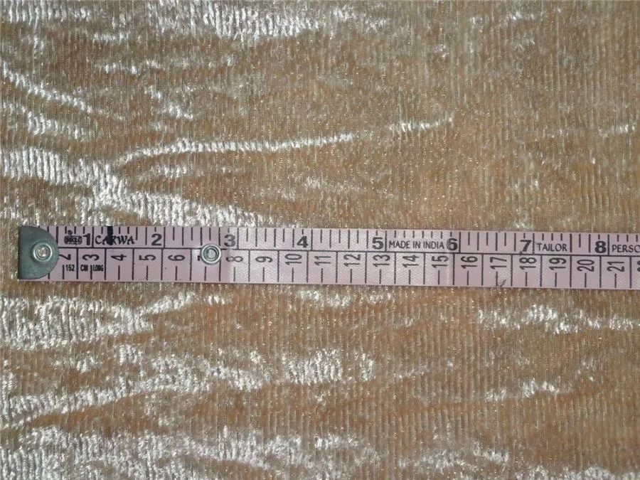 Beige Devore Burnout Velvet Stripes fabric 44" wide [6458]