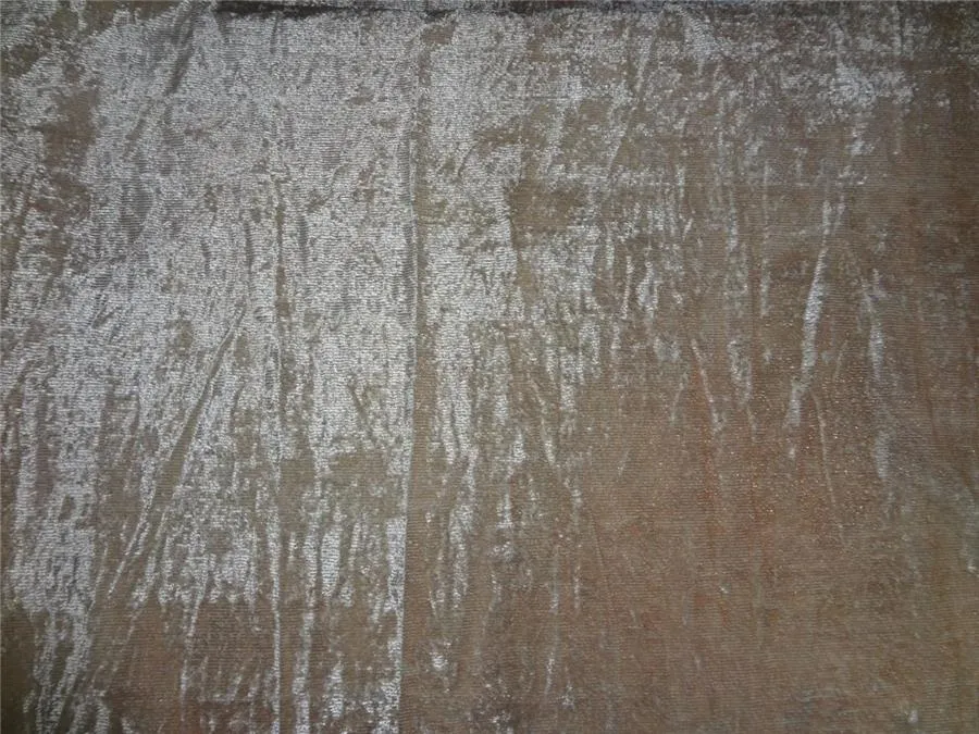 Beige Devore Burnout Velvet Stripes fabric 44" wide [6458]