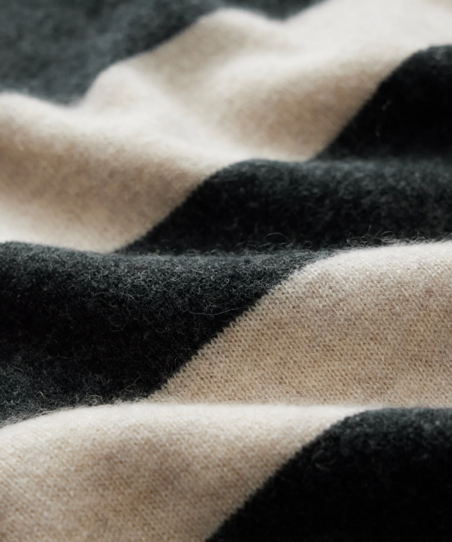 Cashmere Stripe Sweatshirt in Black