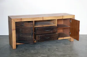 Credenza porta tv Crash Bamboo bicolore 2 ante 2 cassetti SCONTO 50% -Crash bamboo dark 2a2c-
