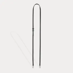 Emma Pebble Leather Adjustable Strap - Black/Pewter