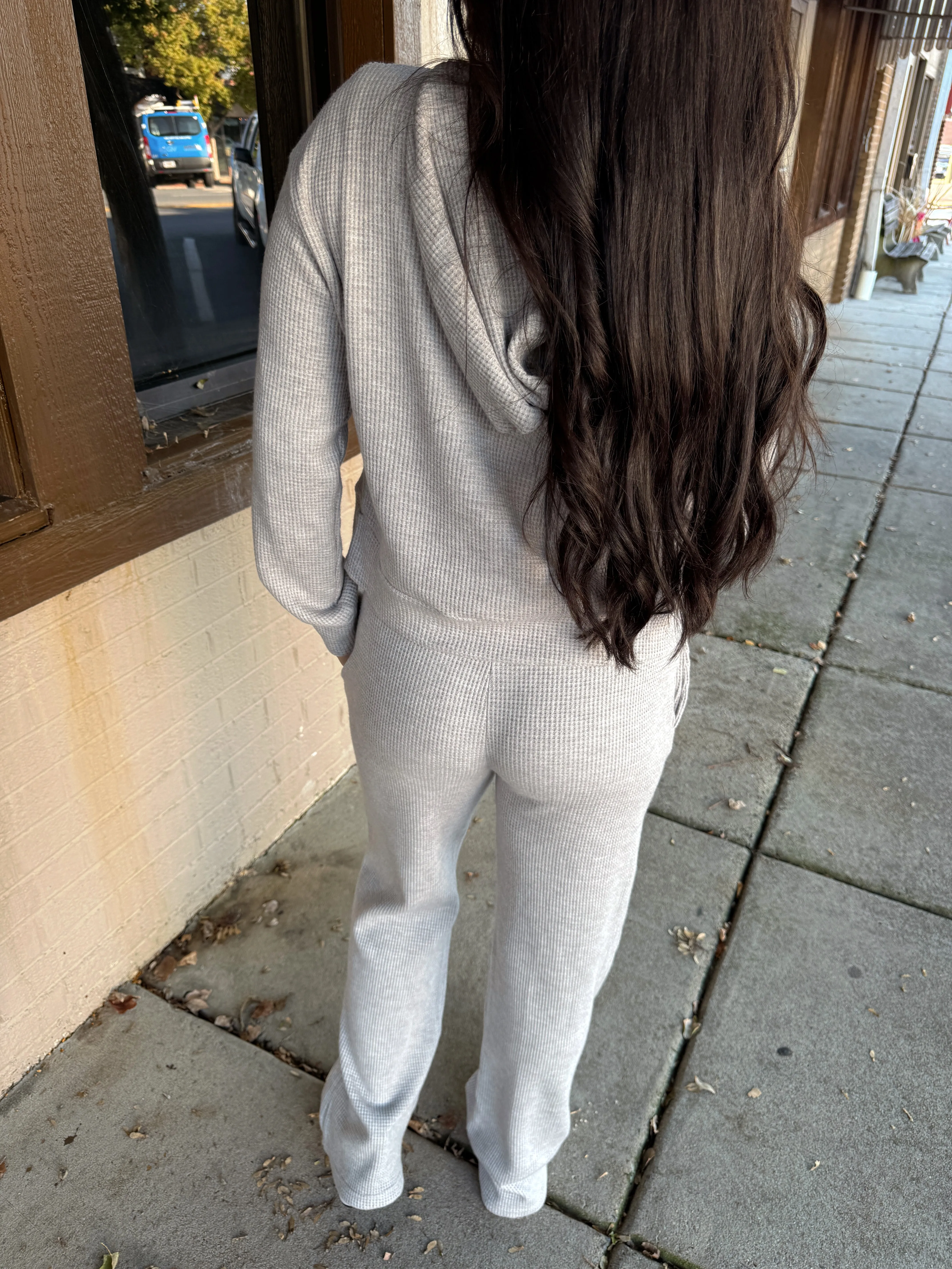 Grey Waffle Knit Set