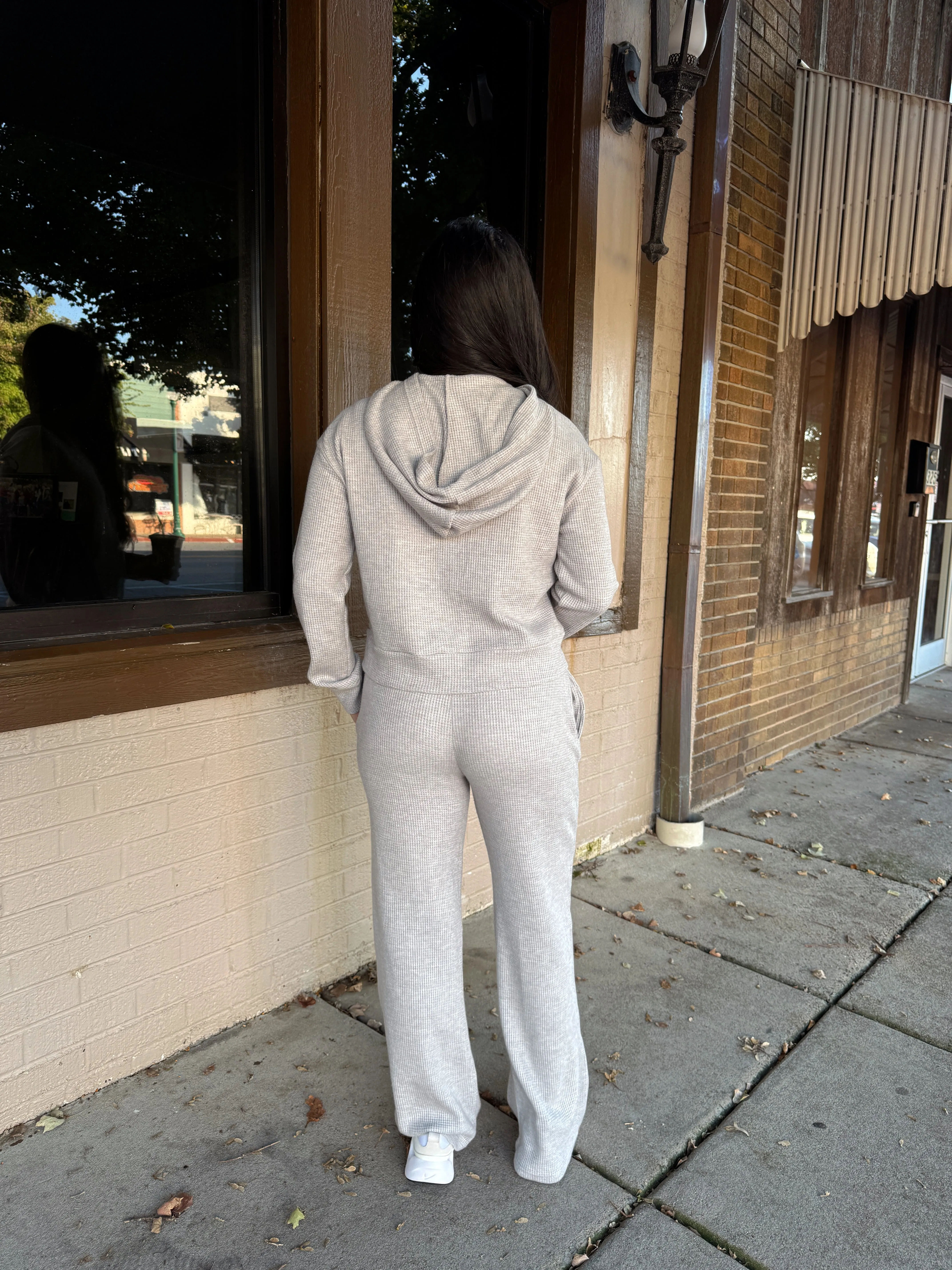 Grey Waffle Knit Set
