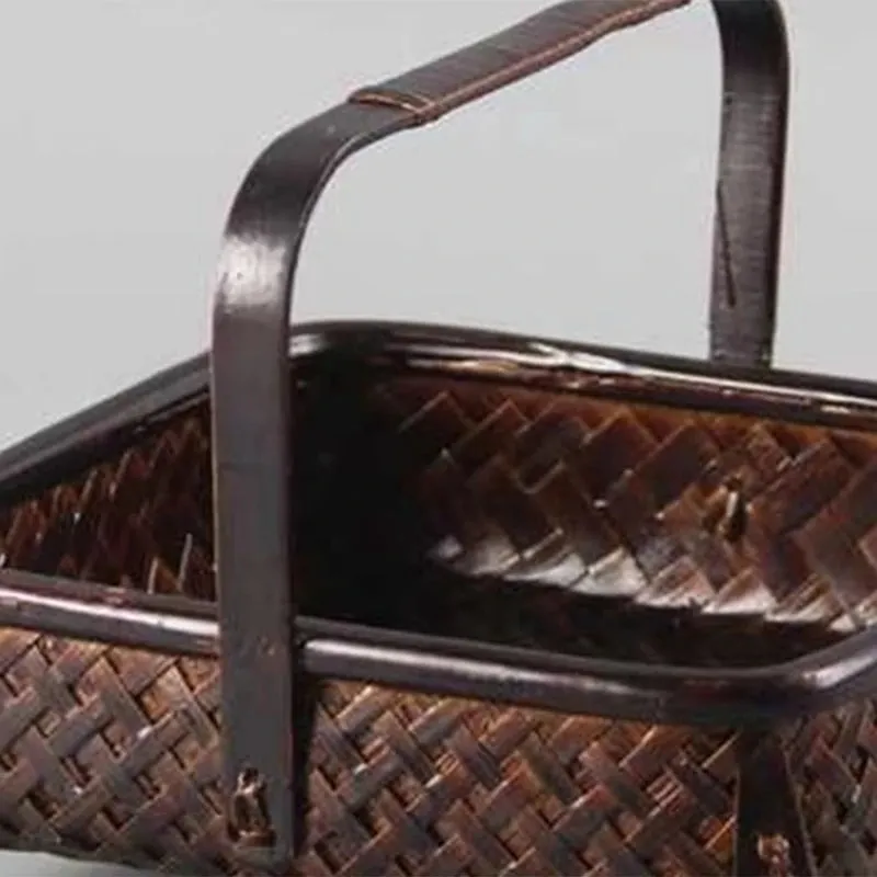 Handcrafted Bamboo Storage Basket for Tea Sets and Fruits