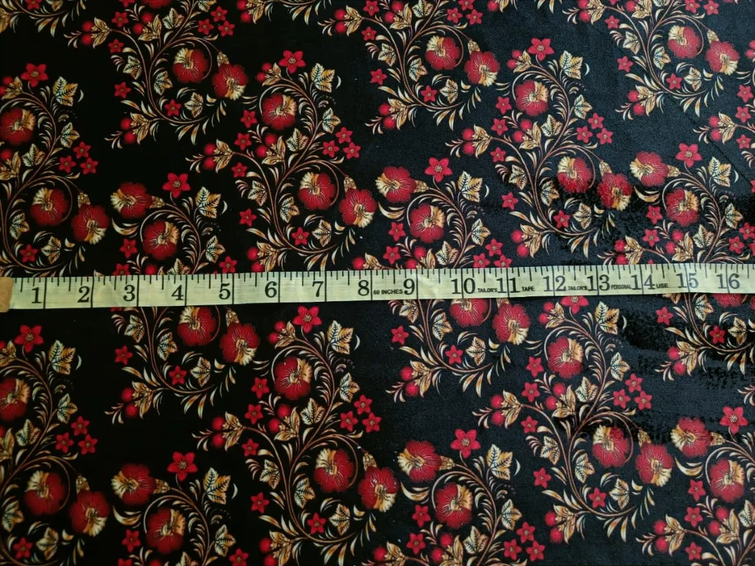 High Quality Italian printed Velvet Fabric 56" wide. available in five prints