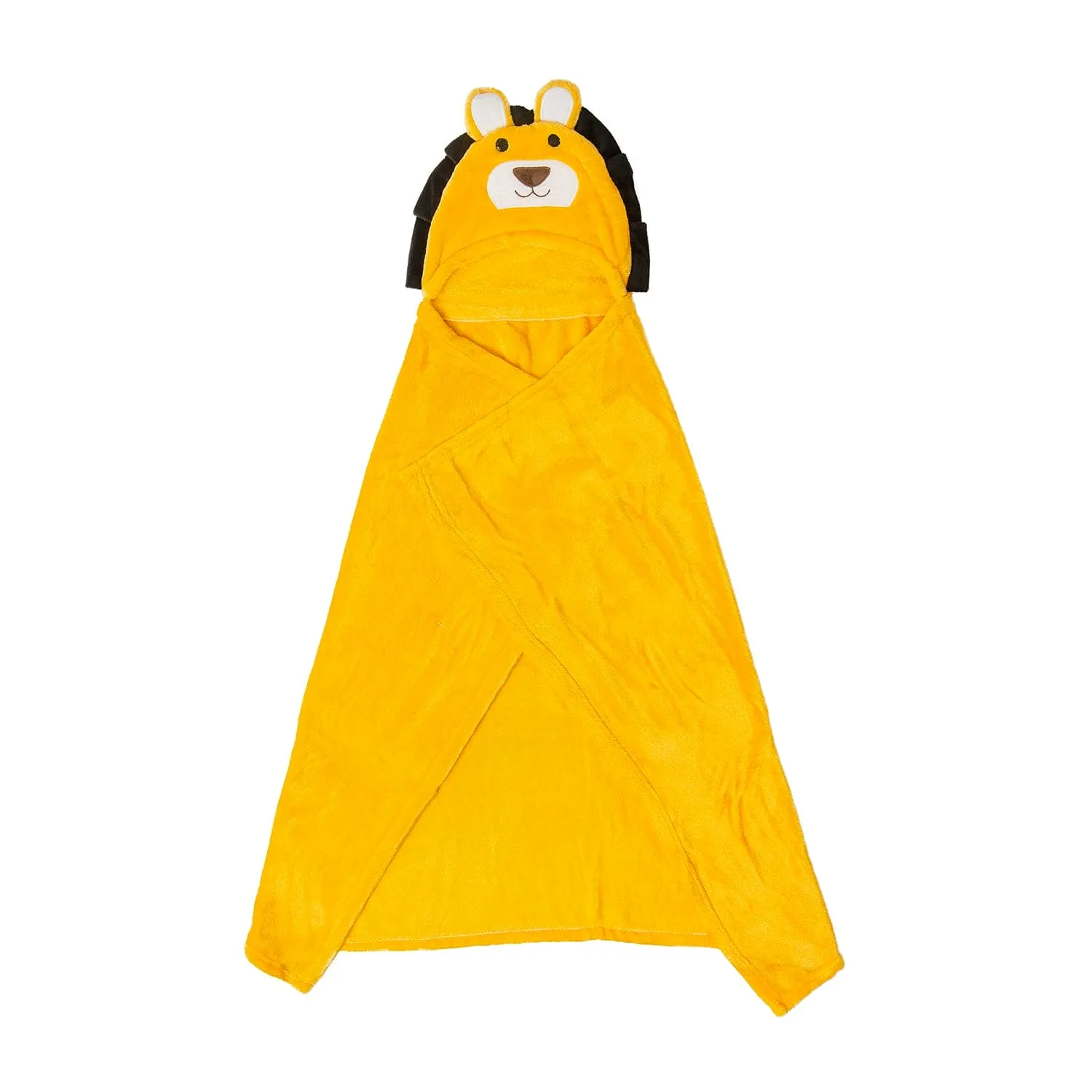 Lion Soft Cozy Hooded Blanket Yellow