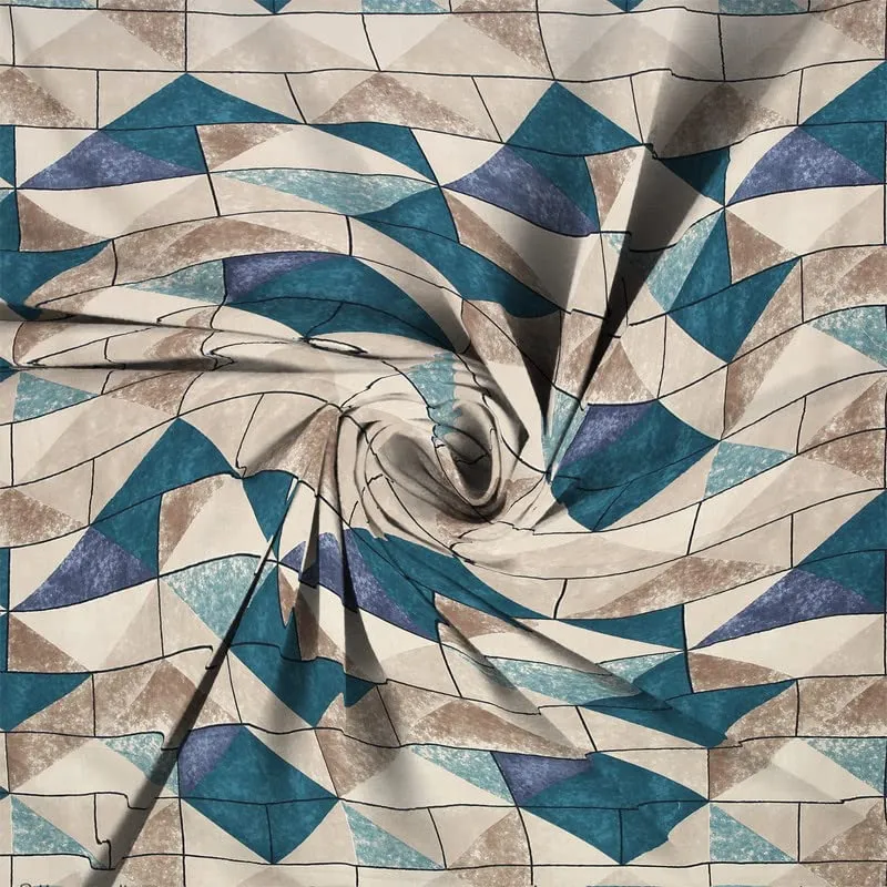 NHD HOME Presents Pure Cotton 180TC Single Bedsheets for Single Diwan Bed(Size-90 X 60 Inch) with 1 Pillow Covers(Size-18 X 28) Abstract, Green and Beige