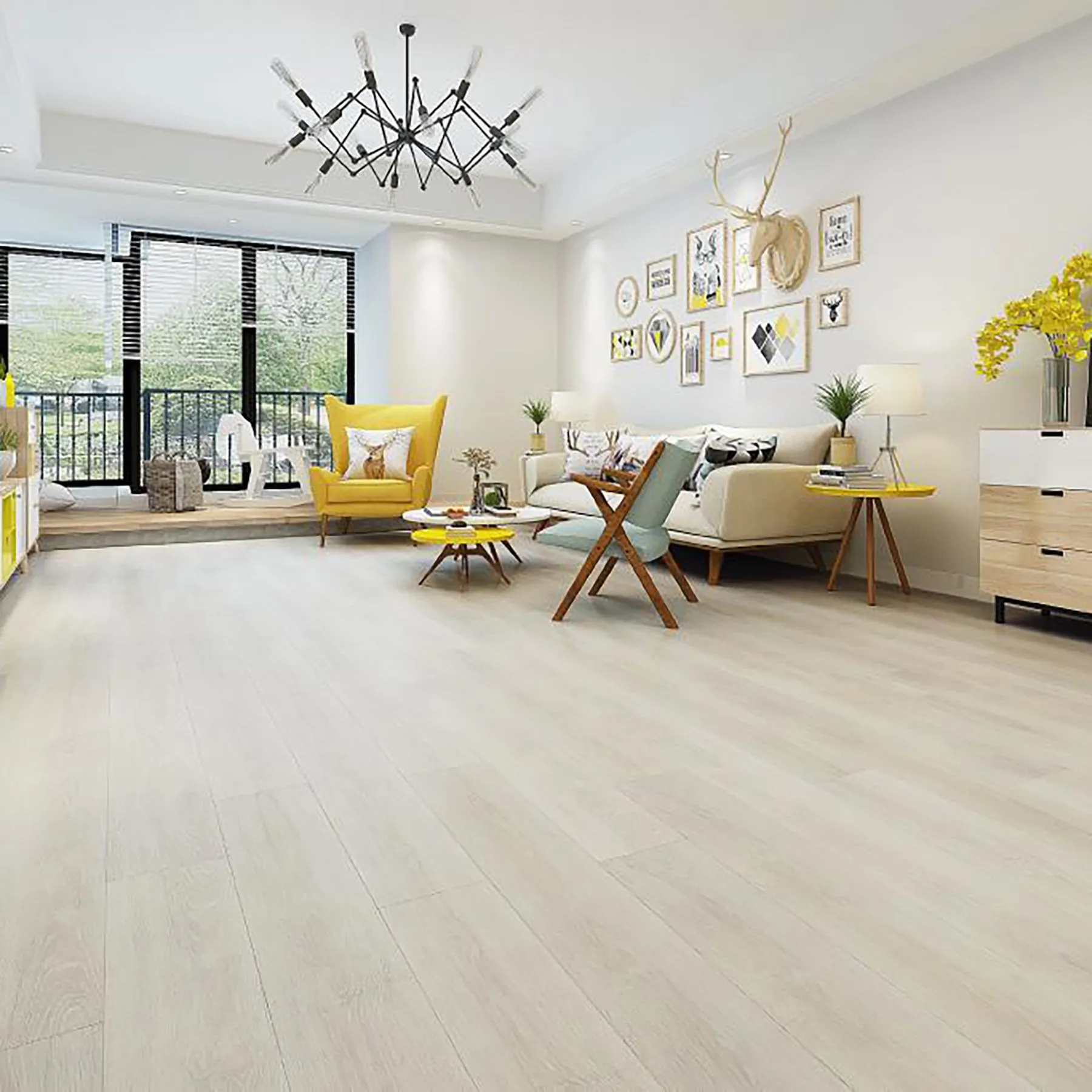 Permshield Lite Beach Beige SPC, Waterproof RigidCore/ 1.0mm IXPE pad attached/Ceramic Bead Finish - 5.2mm x 7" x 48" x 20 MIL