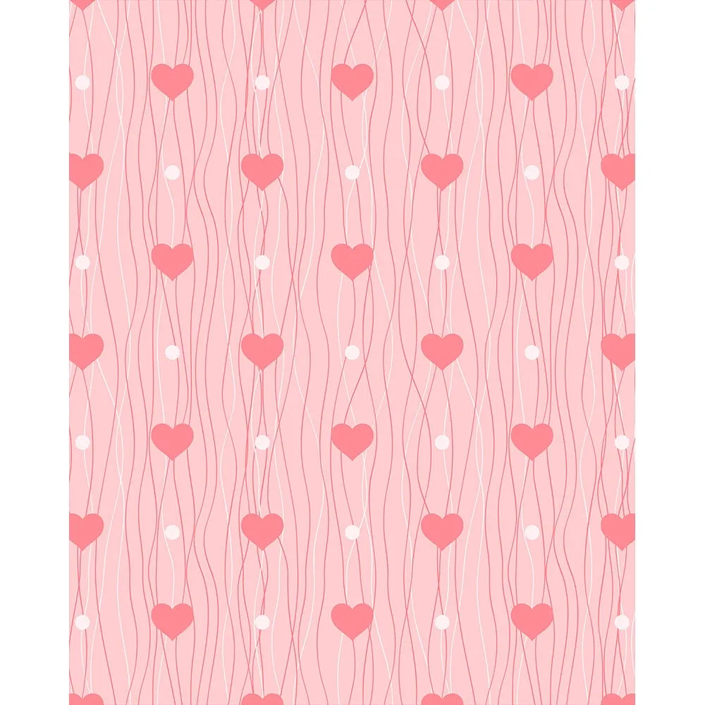 Pink Heart Strings Printed Backdrop