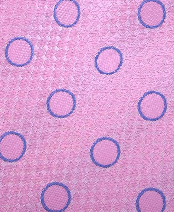 Pink Silk Tie with Blue Circles