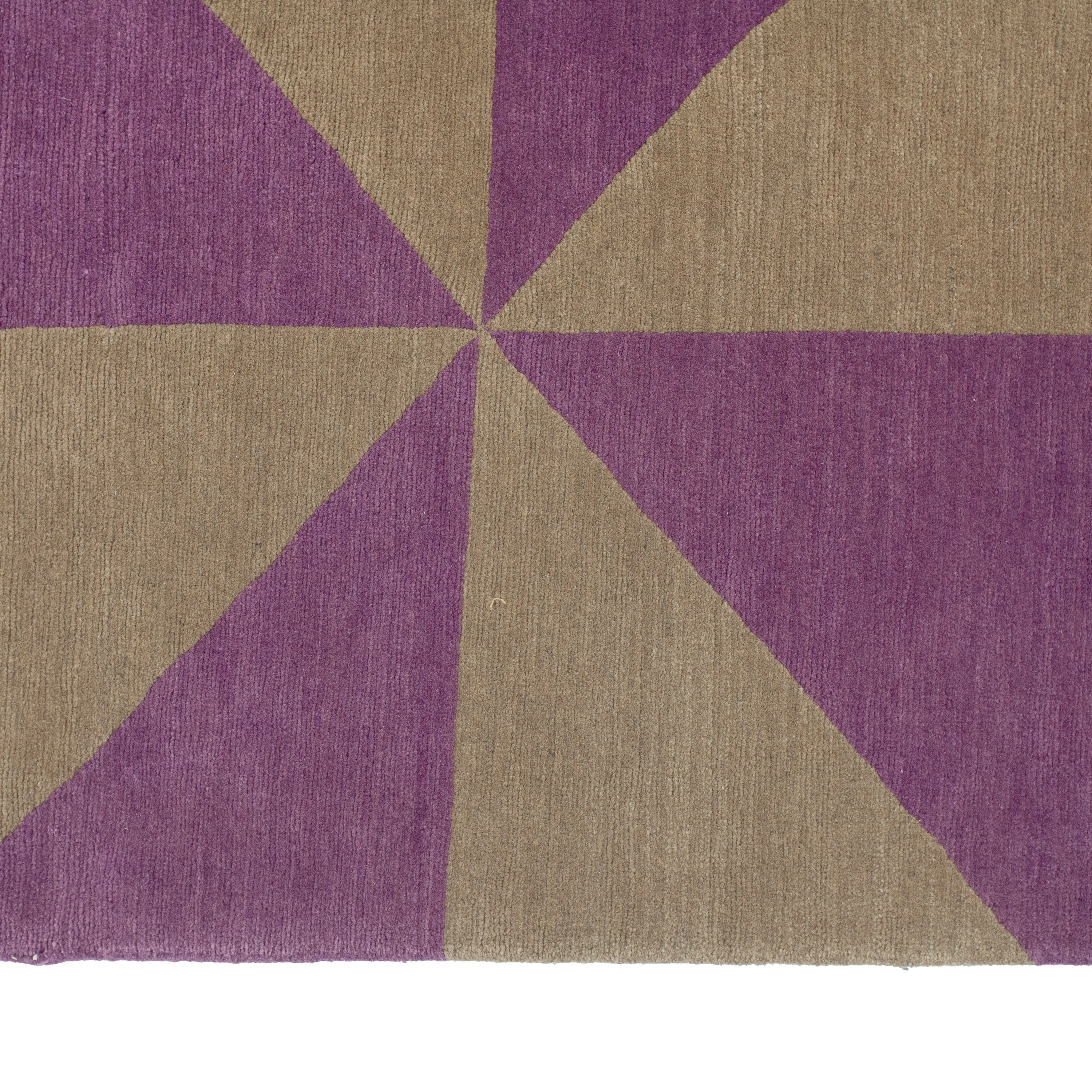 Purple Contemporary Tibetan Wool Rug - 9' x 12'