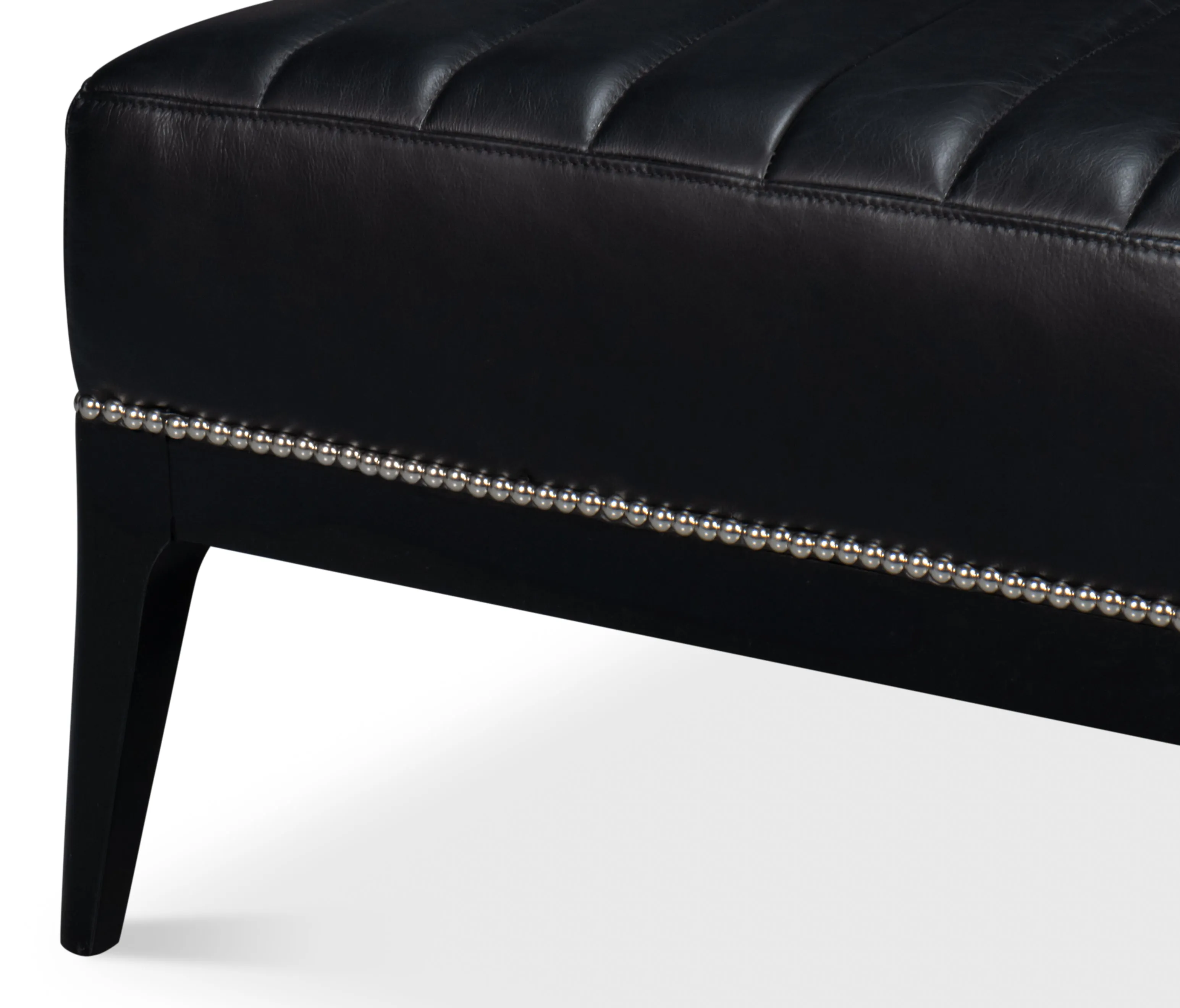 Sarreid - Agave Slipper Chair Distilled Lthr  Blk - Black - Contemporary