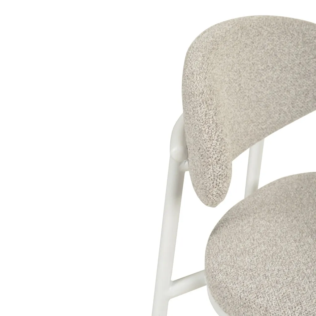 Set of 2 - Ambrosi 65cm White Bar Stool - Clay Grey