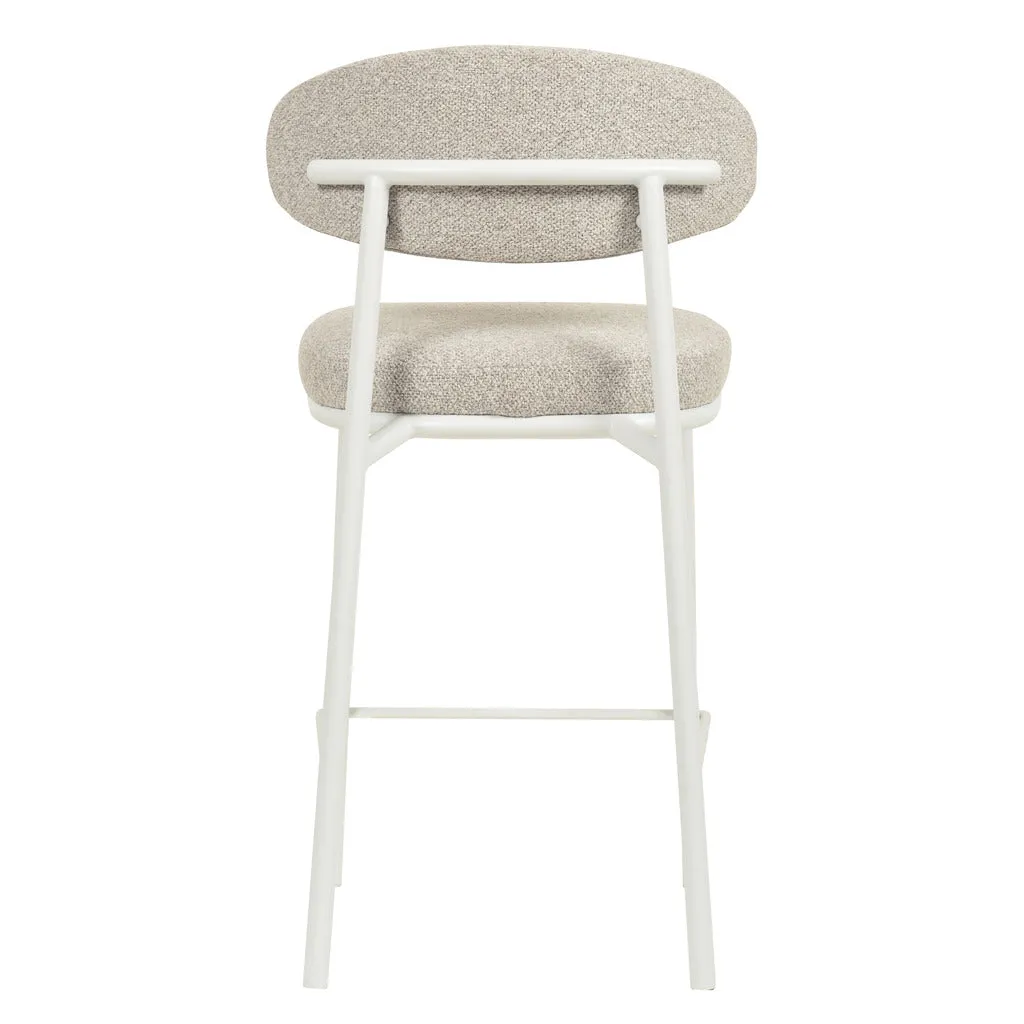 Set of 2 - Ambrosi 65cm White Bar Stool - Clay Grey