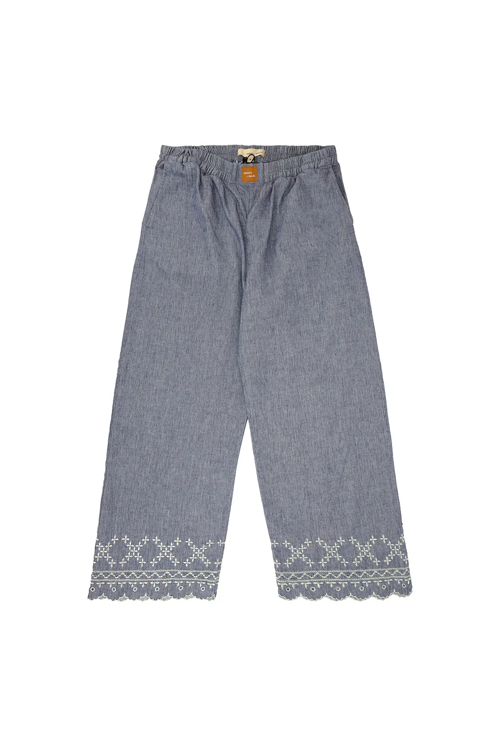 Sophie Pant in Indigo Linen