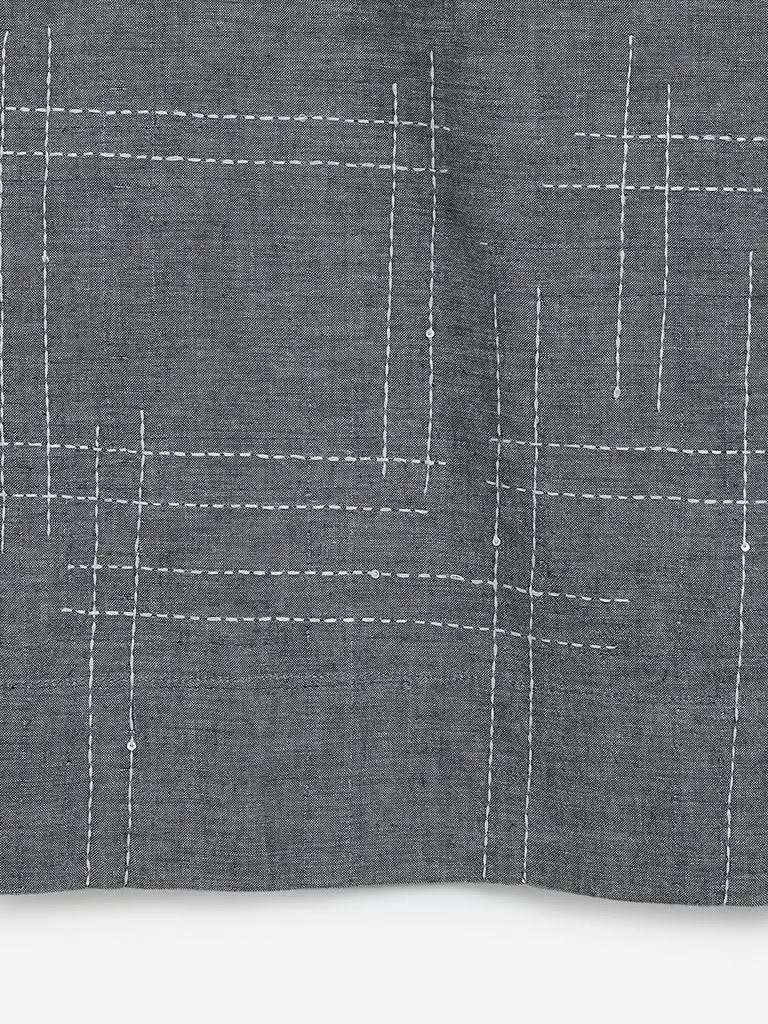 Utsa Charcoal Kantha Embroidered Design Palazzos