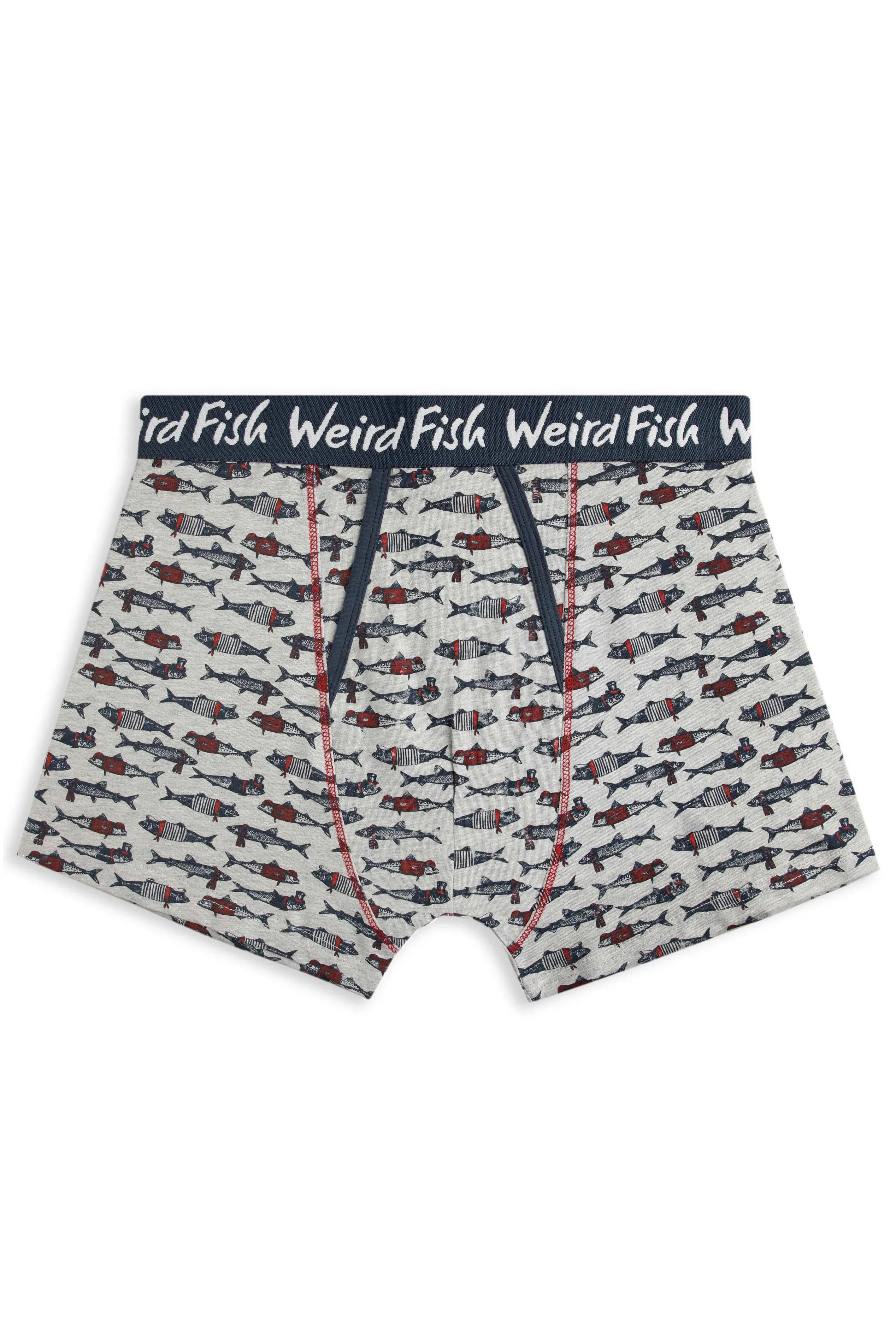 Weird Fish M Grey Ashridge Boxer Shorts (Pack of 3)